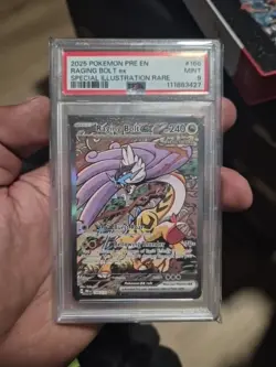 2025 Pokemon Raging Bolt EX SIR #166/131 PSA 9 GEM – Prismatic Evolutions - Image 1