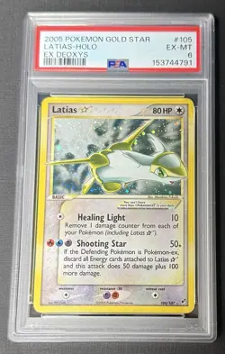 2005 Pokemon EX Deoxys #105 Latias Gold Star Holo PSA 6 EX-MT NEW CERT! - Image 1
