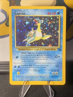 Pokemon TCG Lapras 10/62 Fossil Unlimited Holo Rare Vintage 1999 WOTC - Image 3