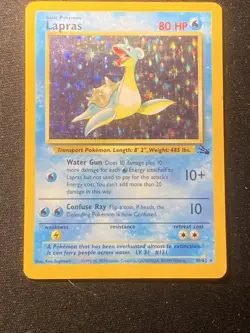 Pokemon TCG Lapras 10/62 Fossil Unlimited Holo Rare Vintage 1999 WOTC - Image 5