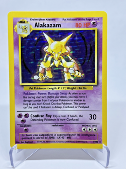 Alakazam 001/102 Pokemon Base Set Holo Moderately Played Unlimited Edition - Image 1