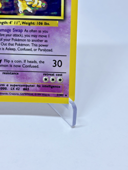 Alakazam 001/102 Pokemon Base Set Holo Moderately Played Unlimited Edition - Image 5