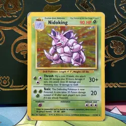 Nidoking 11/102 Base Set Unlimited Rare Pokemon TCG Holo HP DMG - Image 1