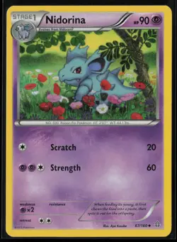 Nidorina 67/160 Pokemon Primal Clash Uncommon Lightly Played - Image 1