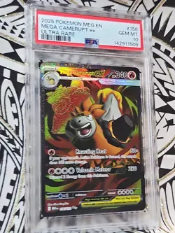 MEGA EVOLUTIONS CAMERUPT EX 156 PSA 10 GEM 2025 POKEMON UR (509) FREE SHIPPING! - Image 2