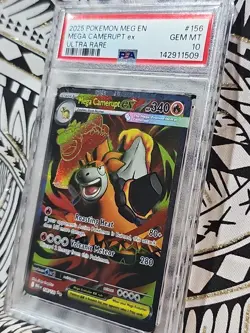 MEGA EVOLUTIONS CAMERUPT EX 156 PSA 10 GEM 2025 POKEMON UR (509) FREE SHIPPING! - Image 5