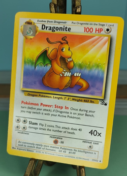 Pokemon Dragonite Fossil Card 19/62 Regular Rare, Non-Holo Trading Card TCG - Image 1