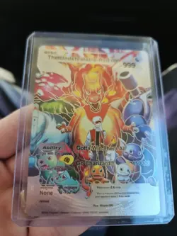 Undefeatable Red GX Silver Foil Fan Art Vinyl Collector Pokemon Card - Image 3