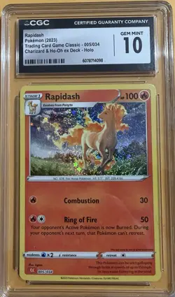 Pokemon Rapidash 005/034 CGC 10 Trading Card Game Classic Collection Holo 2023 - Image 1