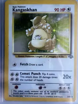 Pokemon Kangaskhan Jungle 5/64 90 HP Holo Rare 1999 Wizards Card - Image 1