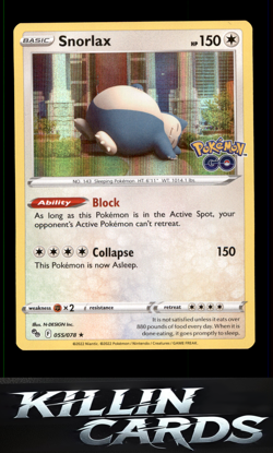 Snorlax 055/078 Pokemon Holo Rare Pokemon GO Card NM - Image 1
