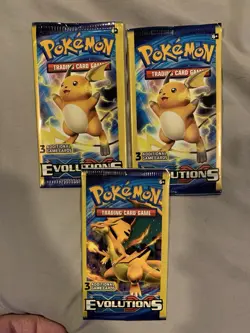Pokemon TCG Evolutions 3 Card Pack - Image 1