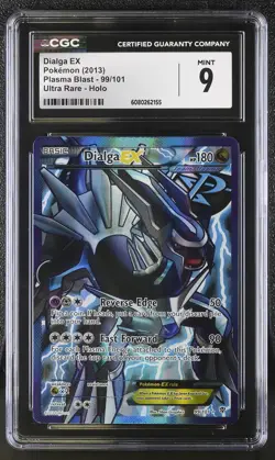 CGC 9 MINT Dialga EX 2013 Plasma Blast 99/101 Ultra Rare Holo Pokemon Card - Image 1
