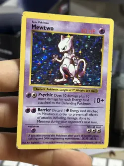 #2 Mewtwo 10/102 Base Set SHADOWLESS 1999 Holo Rare WOTC Pokemon Card TCG - Image 3