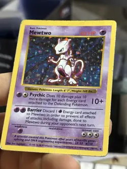 #2 Mewtwo 10/102 Base Set SHADOWLESS 1999 Holo Rare WOTC Pokemon Card TCG - Image 4