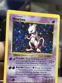 #2 Mewtwo 10/102 Base Set SHADOWLESS 1999 Holo Rare WOTC Pokemon Card TCG - Image 5