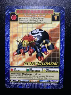 Bandai Digimon Trading Card Series 3 Dokugumon Bo-141 NM - Image 1