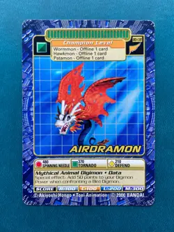 BO-138 Airdramon Digimon Card Digi-Battle Series 3 2000 Bandai - Image 1