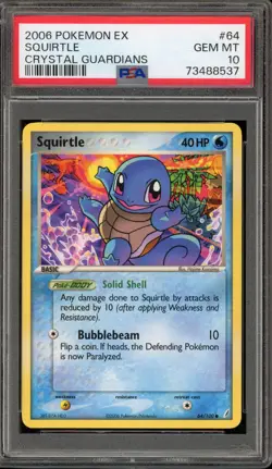 Pokemon Squirtle EX Crystal Guardians #64 PSA 10 Gem Mint - Image 1