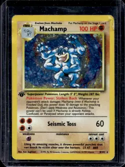 1999 Pokemon 1st Edition Machamp Holo #8/102 - Image 1