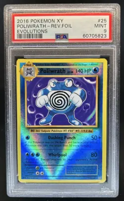 2016 Pokemon XY Evolutions Poliwhirl Reverse Holo #24/108 PSA 9 - Image 1