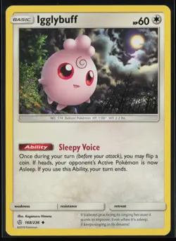 Igglybuff 168/236 Pokemon Cosmic Eclipse Uncommon Near Mint - Image 1