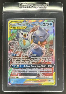 2019 Pokemon SM Cosmic Eclipse Blastoise Piplup Tag Team GX Holo #38/236 - Image 1