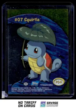 2000 Pokemon Topps TV Animation Clear Squirtle #PC4 - Image 1