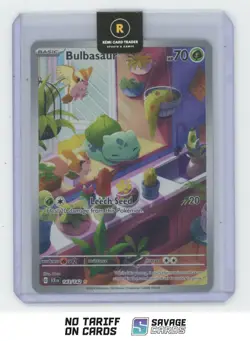 2024 Pokemon Stellar Crown Illustration Rare Holo Bulbasaur #143/142 - Image 1