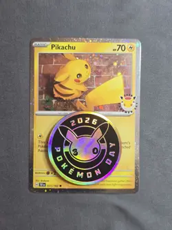 Pikachu 051 /162 Stamped 2026 Pokemon Day 30th Anniversary Promo Cosmos Holo - Image 1