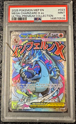 2025 POKEMON MEP EN MEGA CHARIZARD X ex ULTRA-PREMIUM COLLECTION #023 💎 PSA 9 - Image 1