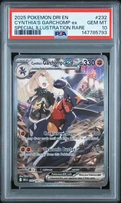 2025 POKEMON DRI EN-DESTINED RIVALS #232 CYNTHIA'S GARCHOMP EX PSA 10 - Image 1