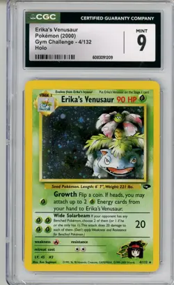 CGC MINT 9 Pokemon TCG Erika's Venusaur 4/132 Gym Challenge Holo Rare Unlimited - Image 1