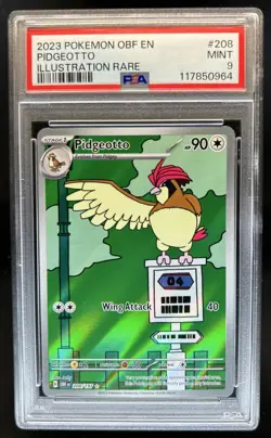 2023 Pokemon SV Obsidian Flames - OBF EN Pidgeotto #208/197 PSA 9 - Image 1