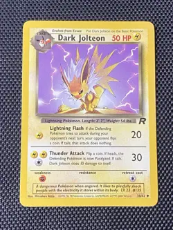 Pokemon TCG Dark Jolteon 38/82 Unlimited Team Rocket 2000 LP/NM - Image 1