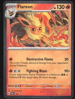 Flareon SVP 167 Cosmos Holo Pokemon Scarlet & Violet Promo NM - Image 1