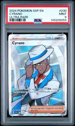 Pokemon TCG Cyrano Ultra Rare Trainer Holo PSA 9 Mint - Image 1