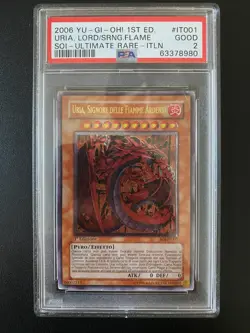 YUGIOH URIA ARDENTI ULTIMATE RARE SOI-IT001 1ST PRIMA EDITION ITA ITALIAN PSA 2 - Image 1