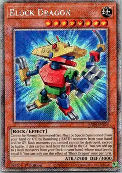 Yugioh Block Dragon RA04-EN268 1st Edition Platinum Secret Rare NM - Image 1