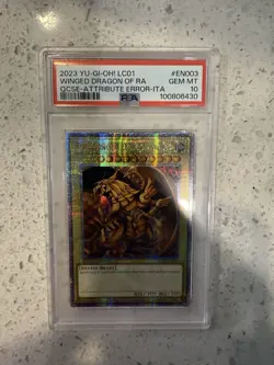 2023 Winged Dragon Of Ra 25th Quarter Century Yugioh LC01-EN003 Error PSA 10 - Image 1