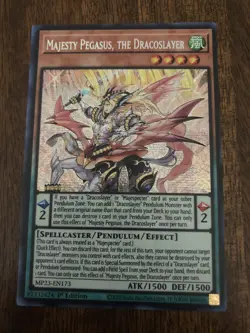 Yu-Gi-Oh! TCG Majesty Pegasus, the Dracoslayer MP23-EN173 NM Secret Rare - Image 1