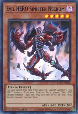 Yugioh! Evil HERO Sinister Necrom - LDS3-EN026 - Ultra Rare - 1st Edition Near M - Image 1