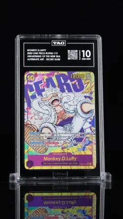 2023 One Piece Monkey D. Luffy Alt Art OP05-119 SEC Gear 5 TAG 10 English - Image 1