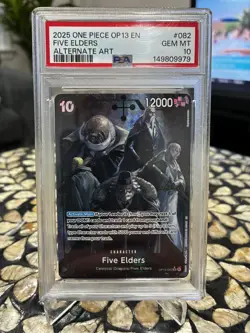 One Piece Five Elders PSA 10 Alt Art Parallel SR OP13-082 LOW POP! - Image 1
