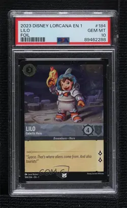 2023 Disney Lorcana - The First Chapter 1 Foil Lilo Galactic Hero PSA 10 GEM MT - Image 1