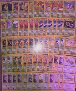 200 Vintage Pokemon Cards WOTC Lot Base Jungle Fossil LP/MP Bulk Mix Cards - Image 1