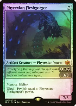 BRO Foil PHYREXIAN FLESHGORGER 1x Rare Magic Brothers War MTG EX - Image 1