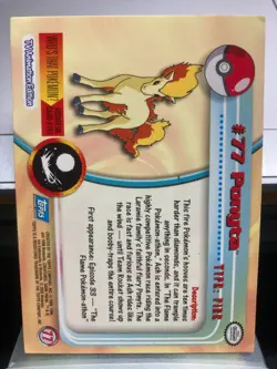 2000 Topps Pokemon TV Animation Edition #77 Ponyta Holo Foil Slightly-Used - Image 3