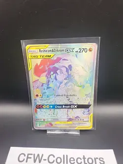 Pokemon Reshiram & Zekrom GX TAG TEAM Secret Rare Cosmic Eclipse Card 259/236 - Image 1
