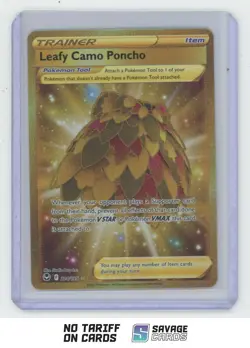 2022 Pokemon SWSH Silver Tempest FullArt Secret Leafy Camo Poncho #214/195 - Image 1